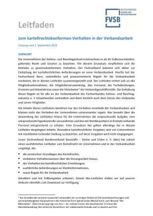 FVSB-Leitfaden zum kartellrechtskonformen Verhalten in der Verbandsarbeit