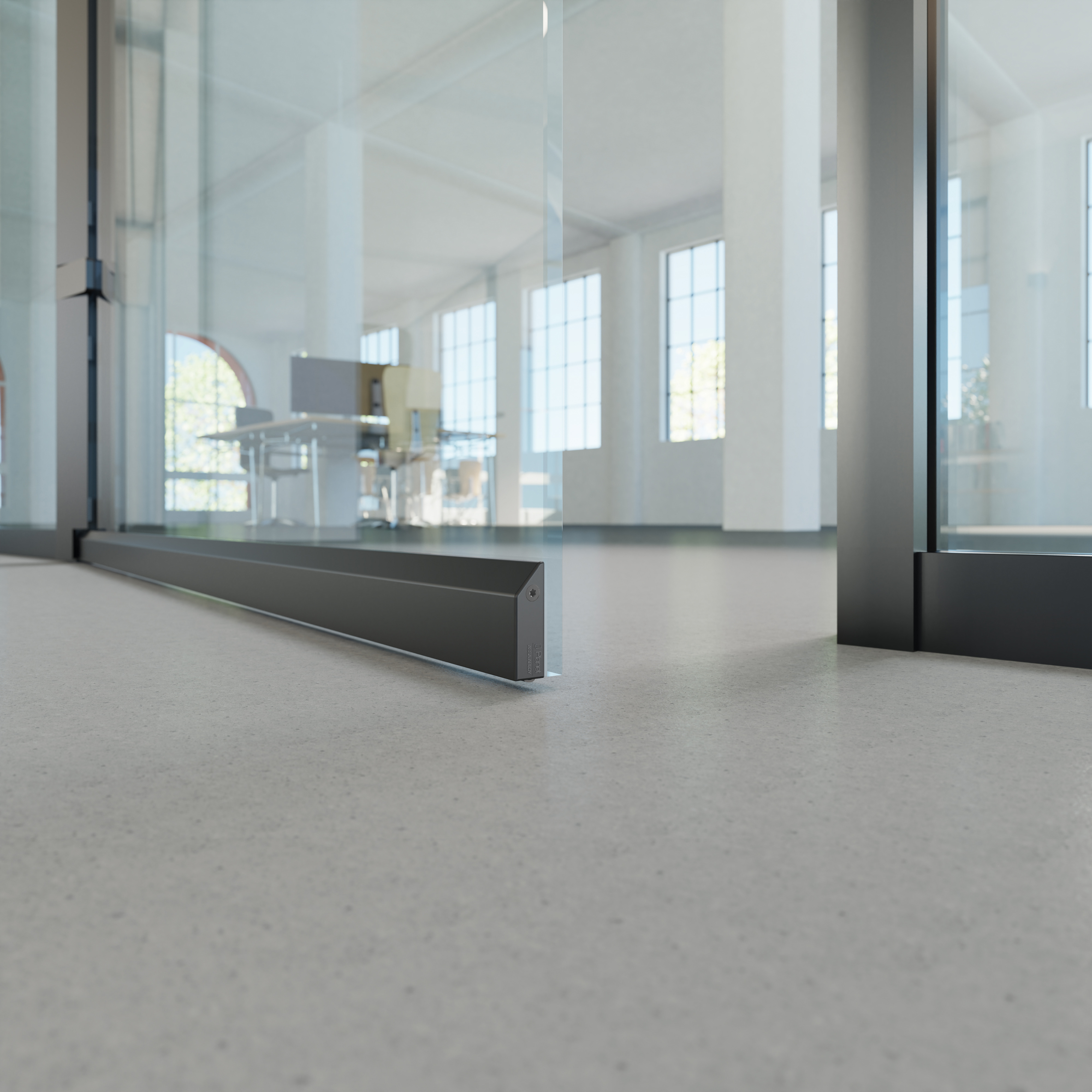 Interzum 2025 - Assa Abloy Planet Absenkdichtung Die Planet Absenkdichtungen für Glastüren verbinden ästhetisches Design mit einfachster Montage.