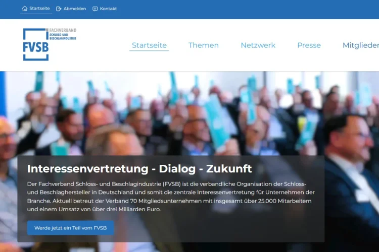 Neue Homepage Die neue Homepage vom Fachverband Schloss- und Beschlagindustrie hat ein frisches Design erhalten und bietet eine deutlich schnellere Ladegeschwindigkeit